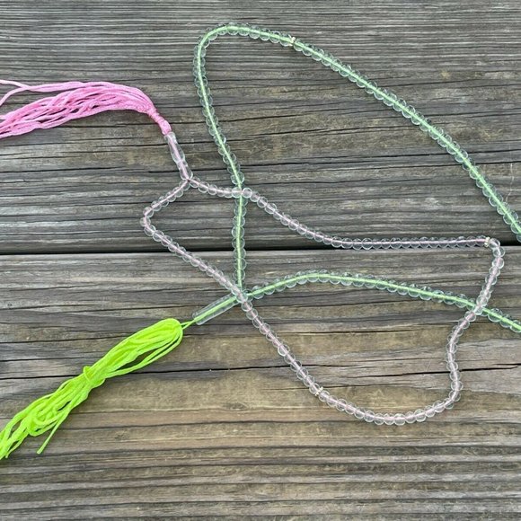 Lot of 2 Prayer Beads Plastic Green/Pink Religious Islamic Beads Tasbeeh New - Picture 6 of 9